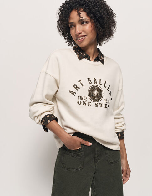 MIDI - Sweat écru à message et danseuse - One Step