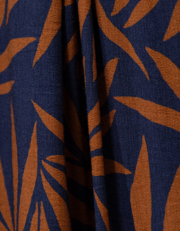 RODNEY - Robe longue marine imprim&eacute; maxi feuilles-7