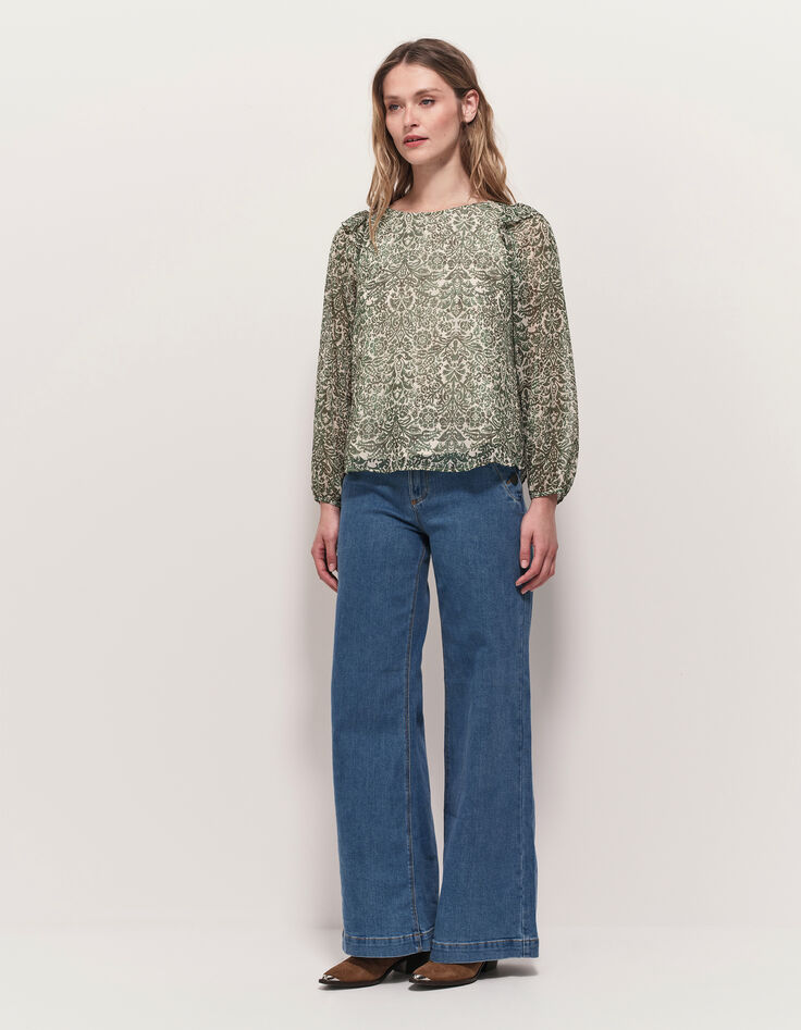 CAMPBELL - Blouse écrue imprimé romance baroque-7 CAMPBELL - Blouse écrue imprimé romance baroque-7