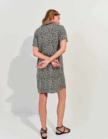 REKO - Robe noire Lenzing™ Ecovero™ imprimé néo cachemire -2