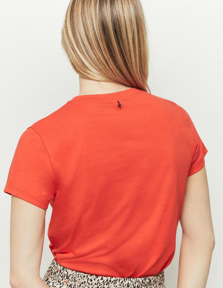 MASTER - T-shirt orange coton bio sérigraphie danseuses-3