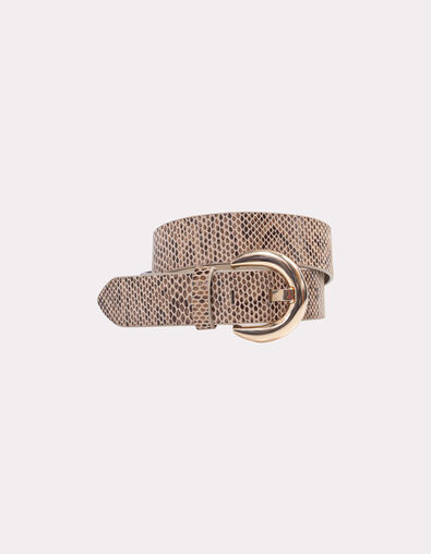 AMALIA - Ceinture beige cuir effet python - One Step