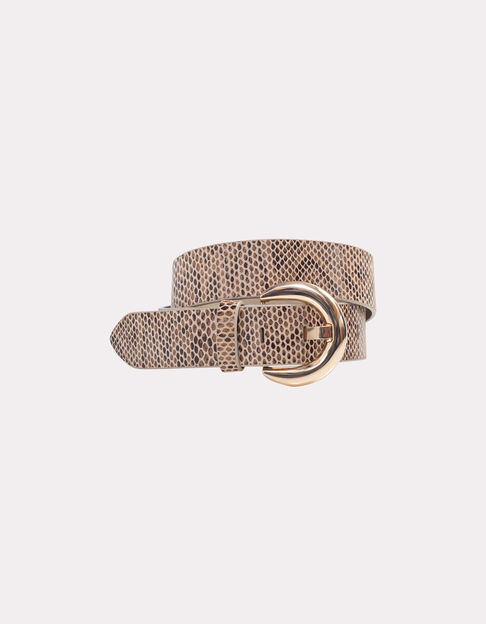 AMALIA - Ceinture beige cuir effet python - One Step