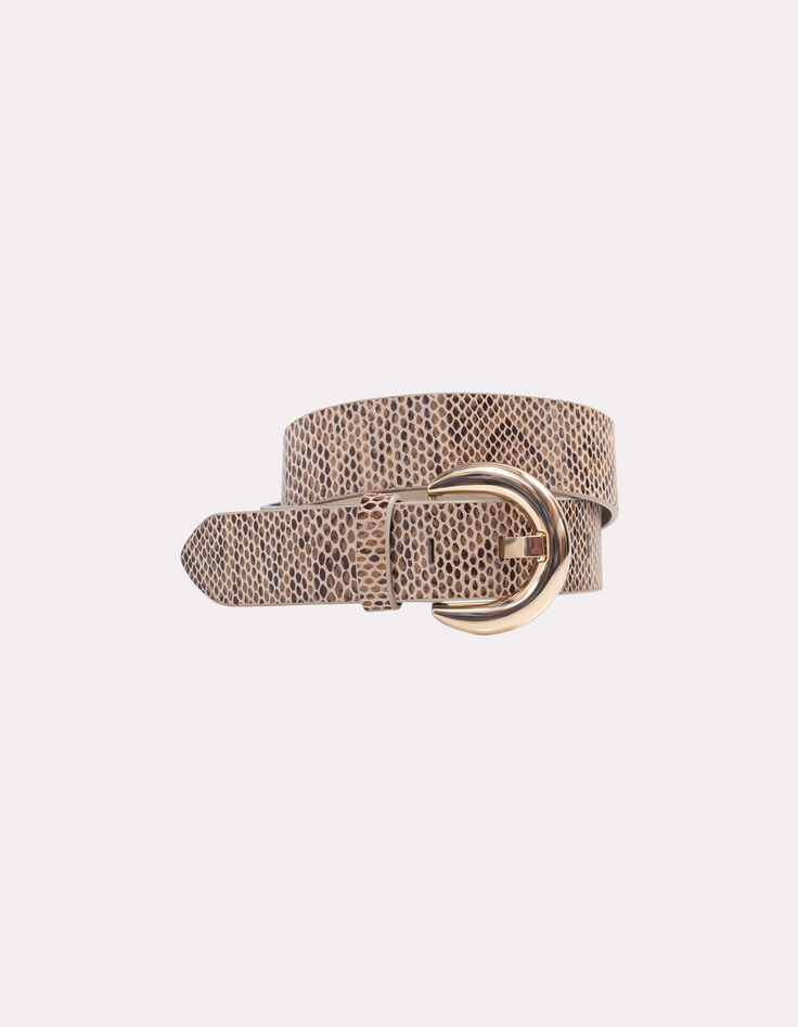 AMALIA - Ceinture beige cuir effet python-1 AMALIA - Ceinture beige cuir effet python-1