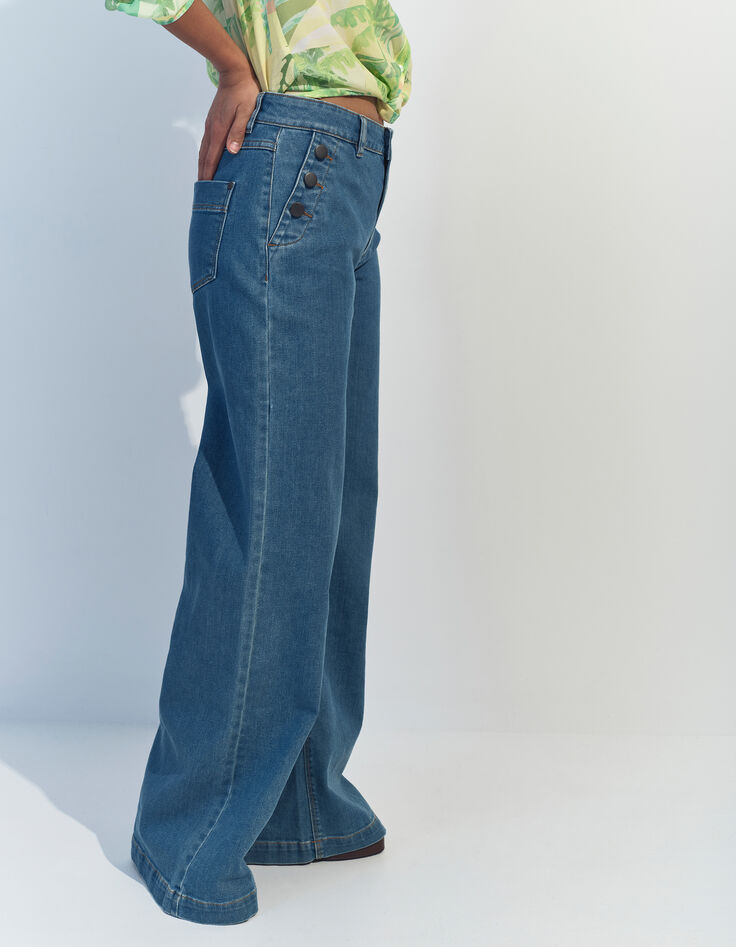 LE HAILEY - Jean flare baby blue waterless-3