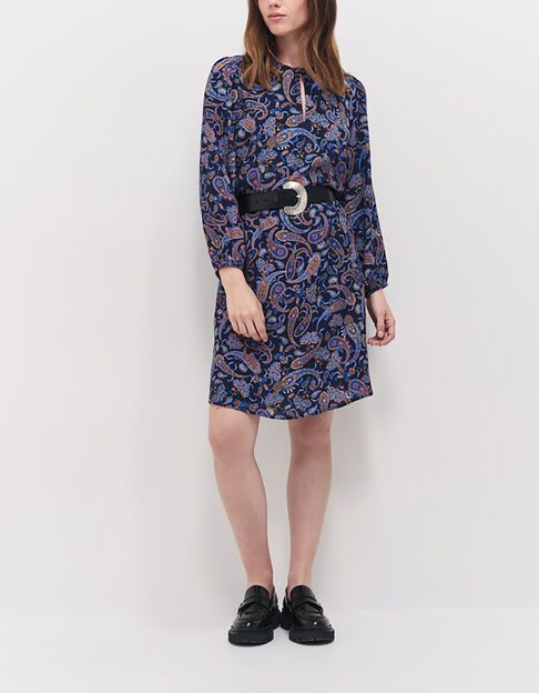 RIOMY - Robe marine à imprimé néo cachemire - One Step