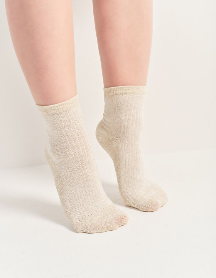 ALBA - Chaussettes pailletées noires et vertes -4