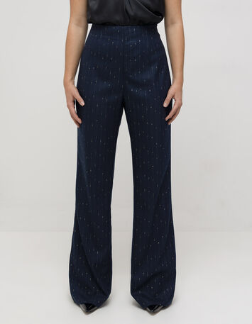 PIERS - Pantalon de tailleur marine rayures lurex-1
