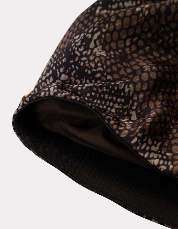 JEMMA - Jupe midi noire imprimé python-3 JEMMA - Jupe midi noire imprimé python-3