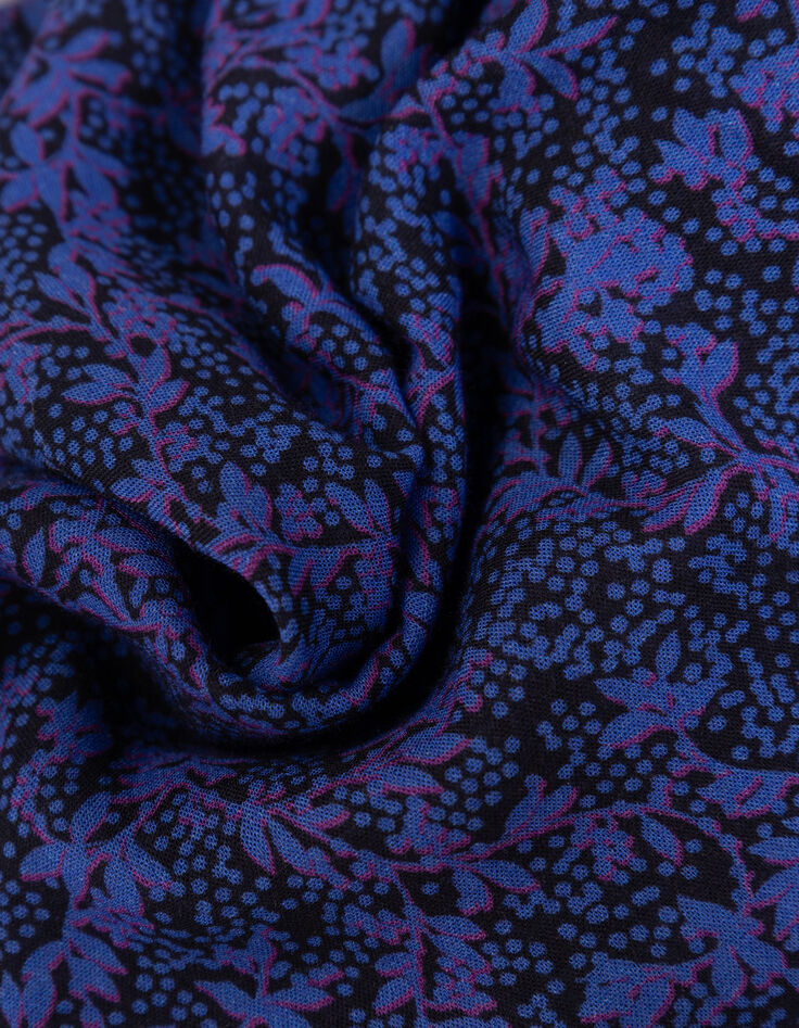 CHARLEY - Blouse marine imprim&eacute; floral pois-7