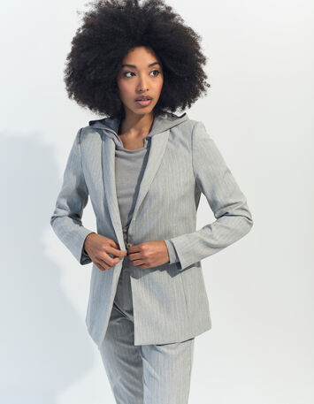 VASCO - Veste de costume grise rayures tennis -2