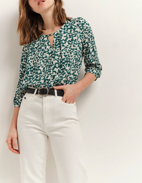 COLIN - Blouse écrue à imprimé écorce urbaine - One Step