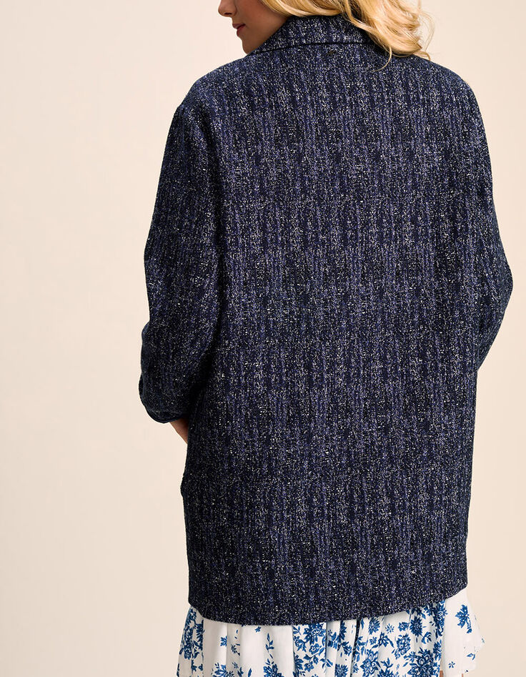 DYPTIQUE - Veste bleu gentiane lainage fantaisie-3