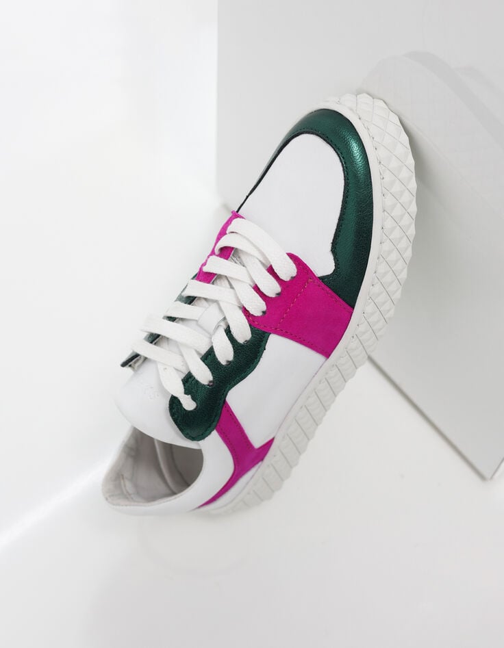 O.LIMBO - Sneakers basses blanches en cuir-2 O.LIMBO - Sneakers basses blanches en cuir-2