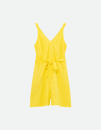 RAFAELA - Combishort jaune coton bio broderie anglaise-5