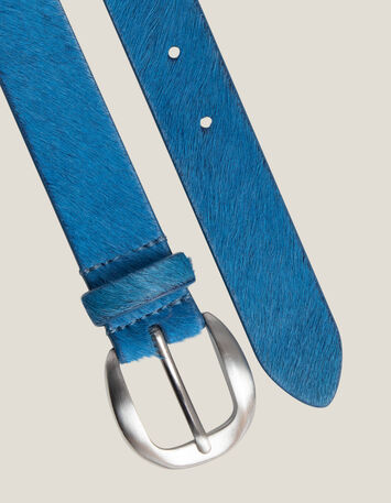 ARTIC - Ceinture saphir bleu en cuir façon poulain-2