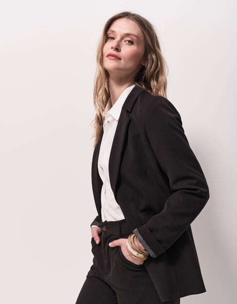 VAYA - Veste de costume noire façon laine froide - One Step