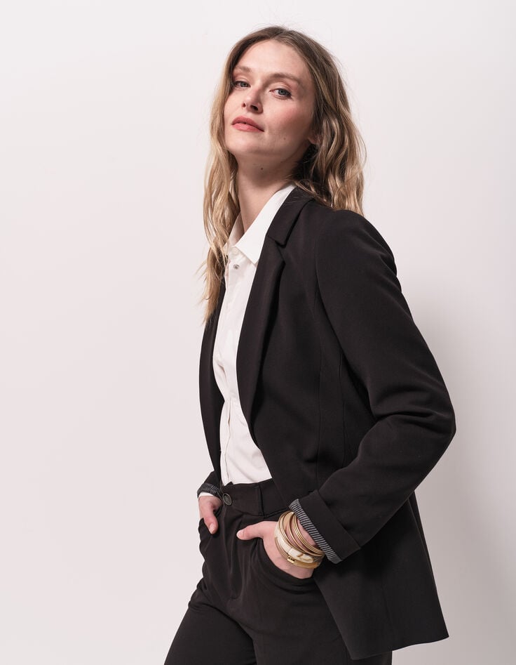 VAYA - Veste de costume noire façon laine froide-1 VAYA - Veste de costume noire façon laine froide-1