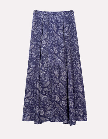 JOSEFA - Jupe longue bleue Lenzing™ Ecovero™ cachemire-6