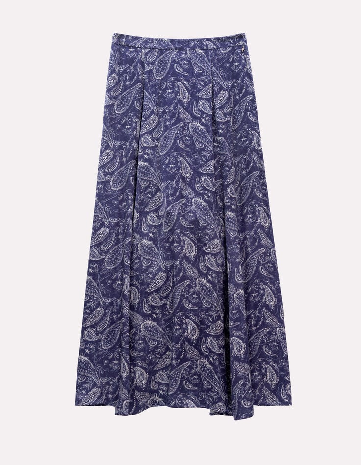 JOSEFA - Jupe longue bleue Lenzing™ Ecovero™ cachemire-6 JOSEFA - Jupe longue bleue Lenzing™ Ecovero™ cachemire-6