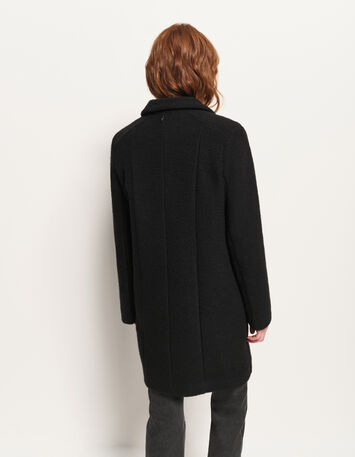 DATURA - Manteau noir laine bouillie-3