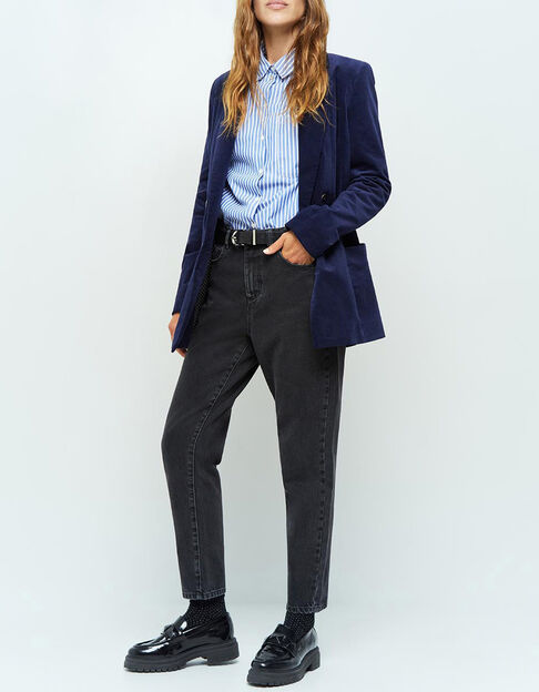 LE TAYLOR - Jean slouchy anthracite 7/8ème denim waterless - One Step