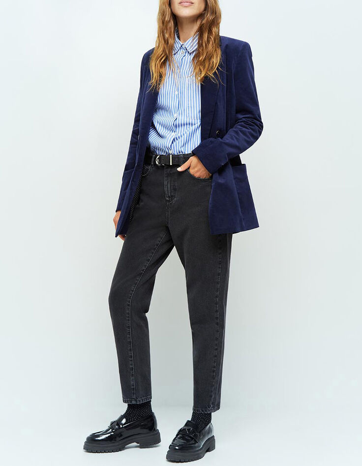 LE TAYLOR - Jean slouchy anthracite 7/8ème denim waterless-1 LE TAYLOR - Jean slouchy anthracite 7/8ème denim waterless-1