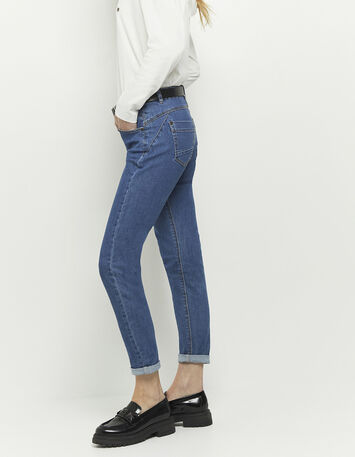 LE INDI - Jean slim medium wash 7/8ème effet push up-4