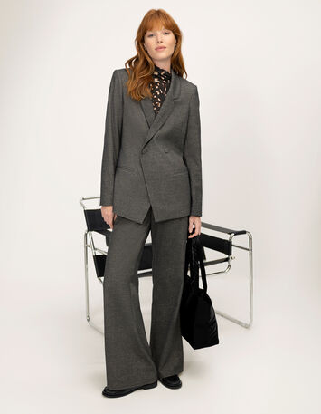 POETE - Pantalon de costume gris large-1