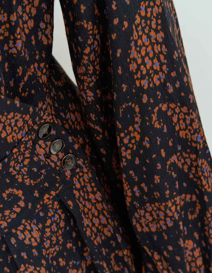 RIMBA - Robe portefeuille noire viscose imprimé cachemire-3 RIMBA - Robe portefeuille noire viscose imprimé cachemire-3