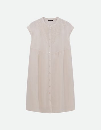 RONDONIA - Robe blanche avec broderies plac&eacute;es -5