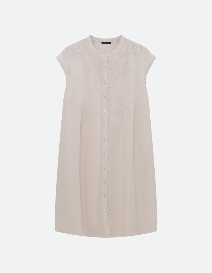 RONDONIA - Robe blanche avec broderies plac&eacute;es -5