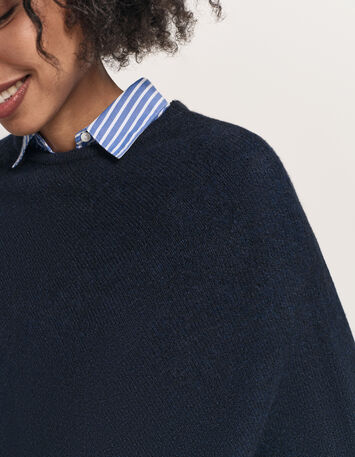ALAMO - Poncho marine en tricot-4