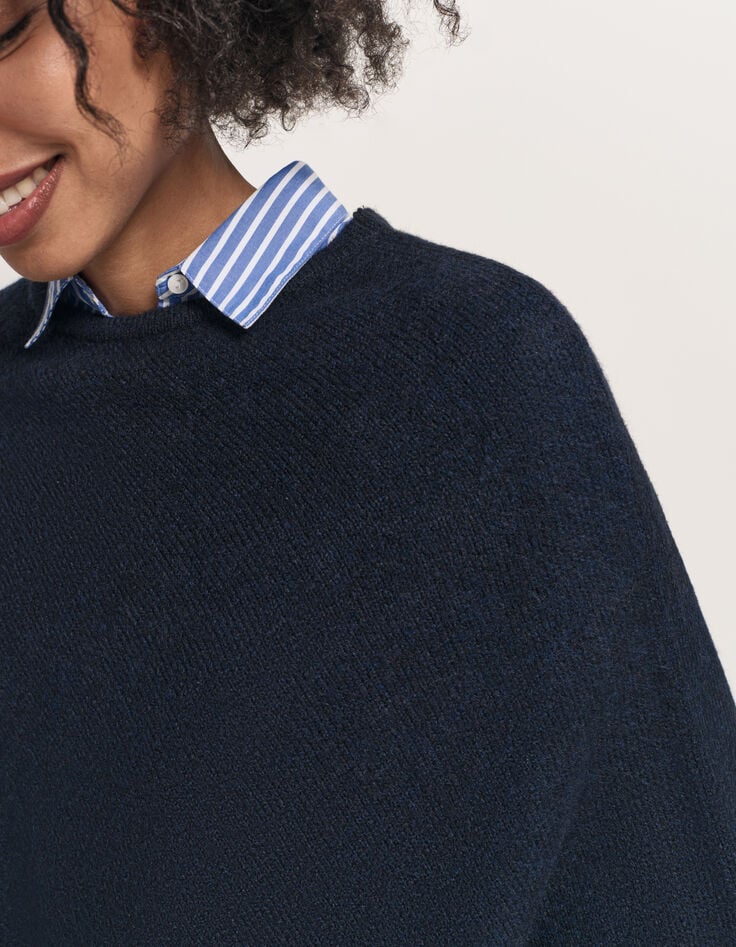 ALAMO - Poncho marine en tricot-4 ALAMO - Poncho marine en tricot-4