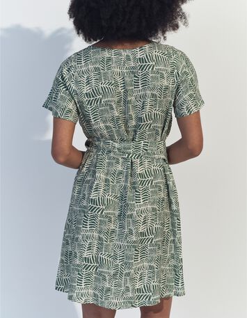 RAMI - Robe verte imprim&eacute; tropical chic -3