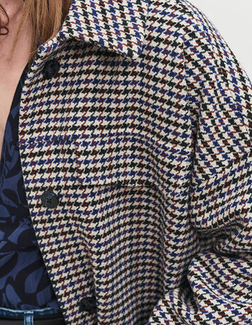 DOMINO - Manteau sandcastle lainage &agrave; motif pied-de-poule-3