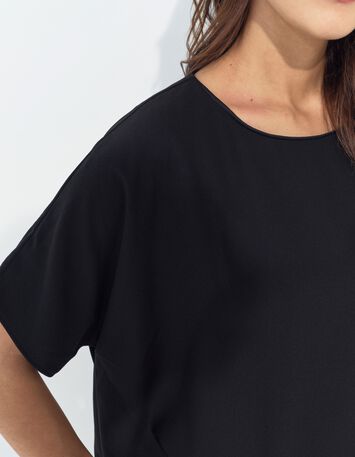 RIOM - Robe noire ample polyester recycl&eacute; -3