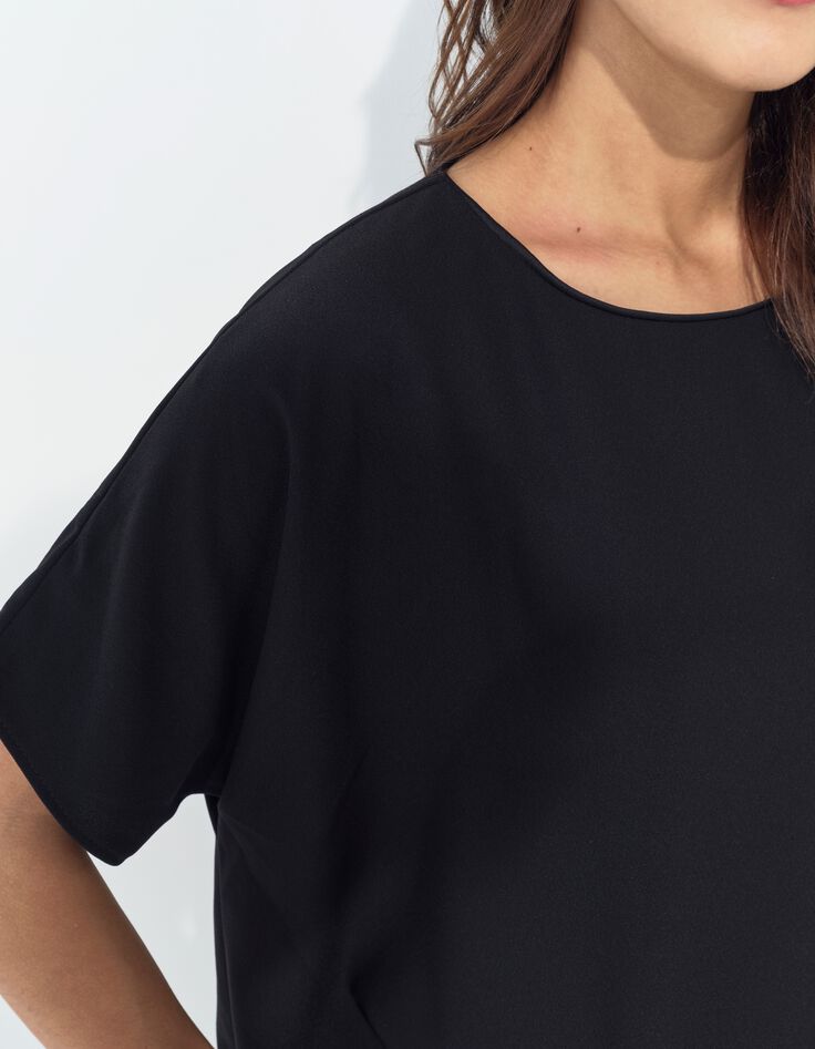 RIOM - Robe noire ample polyester recycl&eacute; -3