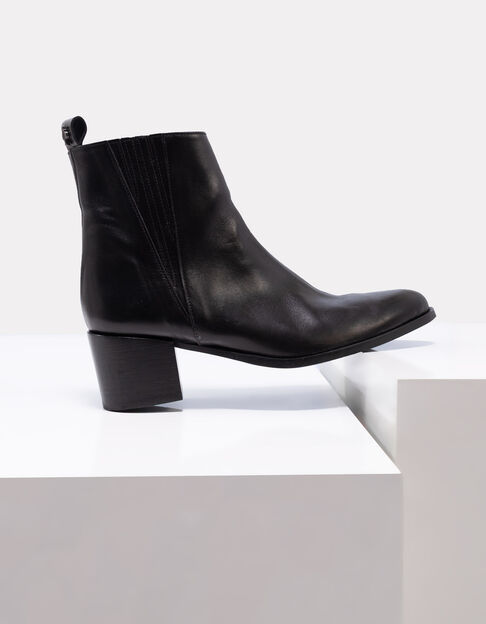 O.JOLY - Boots noirs cuir glacé bouts pointus - One Step