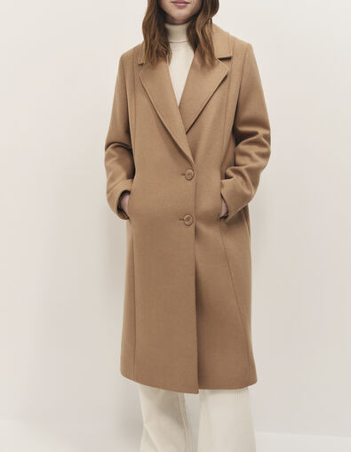 DIMITRI - Manteau long en laine &agrave; large col tailleur - One Step