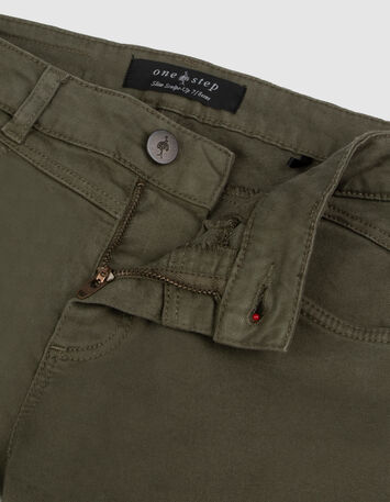 LE INDI - Jean slim kaki 7/8e effet push up-2