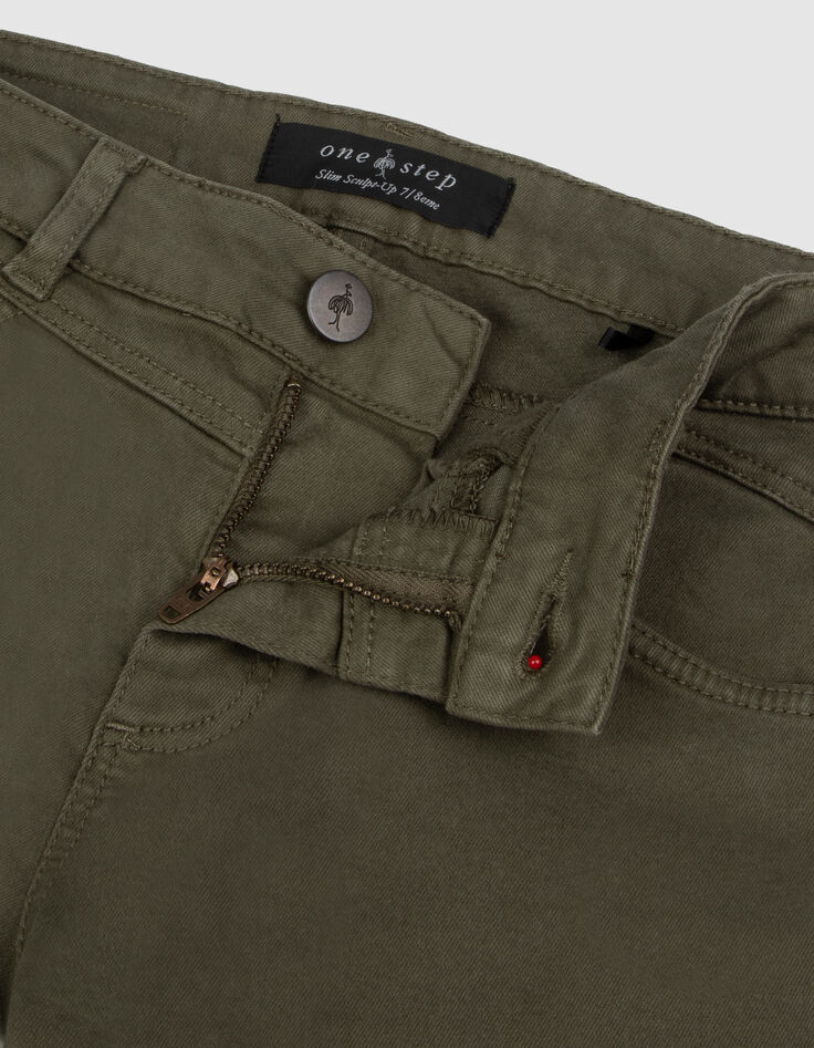 LE INDI - Jean slim kaki 7/8e effet push up-2