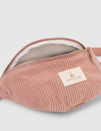 Sac banane velours rose-2