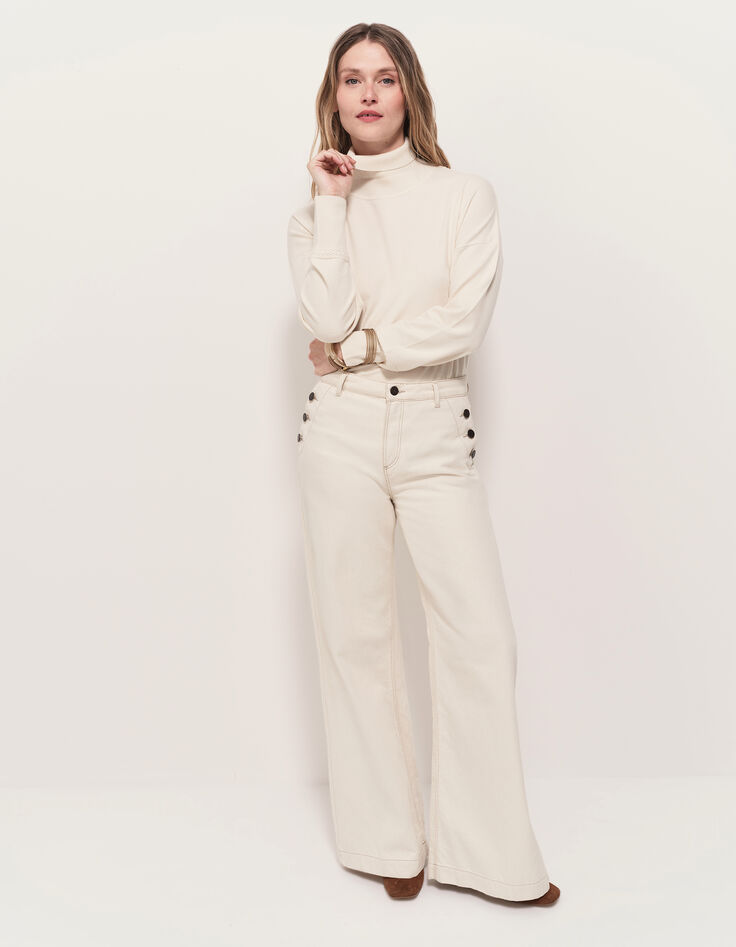 LE HAILEY - Jean flare ivoire waterless-1