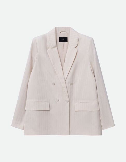 VELOUTE - Veste de costume &eacute;crue &agrave; rayures dor&eacute;es - One Step