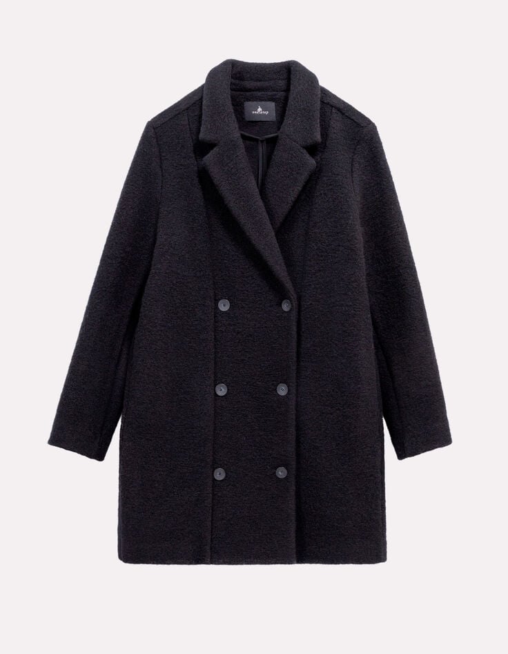 DATURA - Manteau noir laine bouillie-6 DATURA - Manteau noir laine bouillie-6