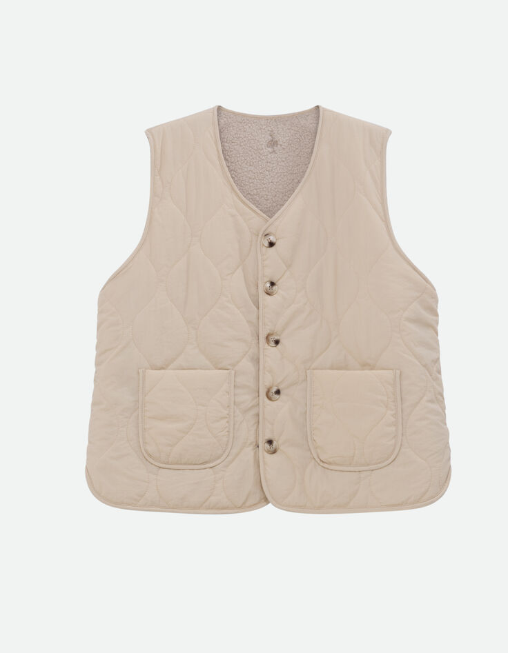 ARIEL - Gilet ivoire sans manches en sherpa-2