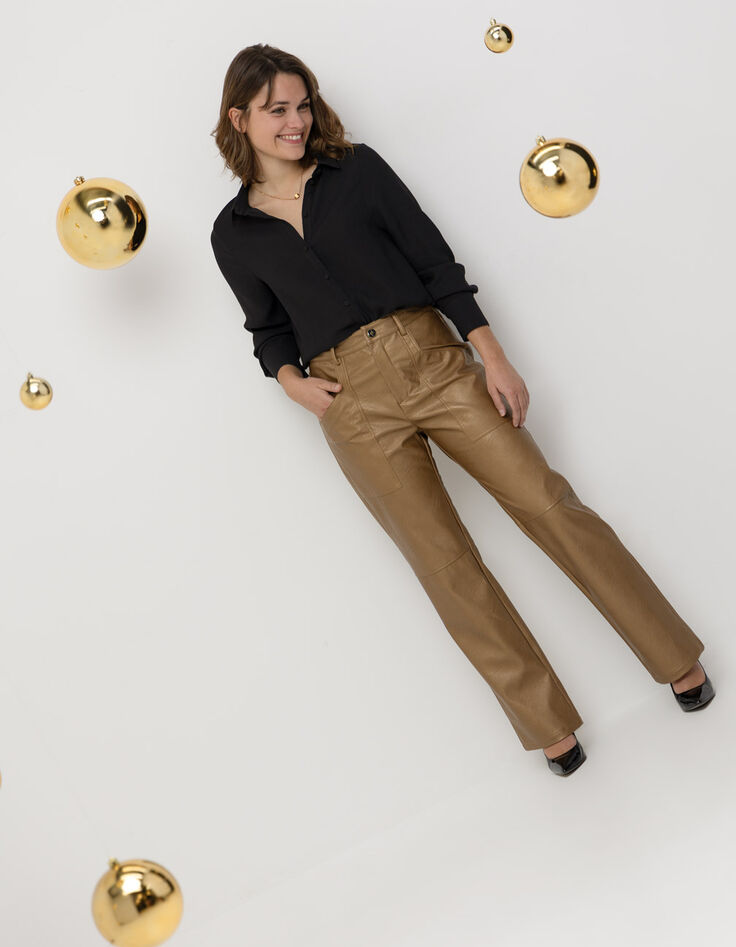 PRISSY - Pantalon cuivré esprit rock 7/8e-8