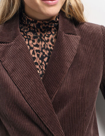 VACANCY - Veste de tailleur marron velours côtelé-4