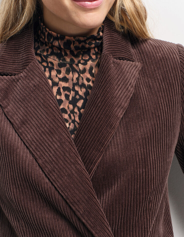 VACANCY - Veste de tailleur marron velours côtelé-4